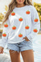 Glitter Chenille Pumpkin Patch Graphic Long Sleeve Tee
