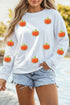 Glitter Chenille Pumpkin Patch Graphic Long Sleeve Tee