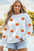 Glitter Chenille Pumpkin Patch Graphic Long Sleeve Tee