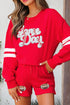 Glitter Football Slogan Patch Varsity Graphic Two Piece Set