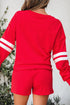 Glitter Football Slogan Patch Varsity Graphic Two Piece Set