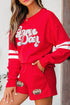 Glitter Football Slogan Patch Varsity Graphic Two Piece Set