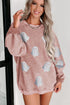 Glitter Ghost Graphic Ribbed Corduroy Texture Sweatshirt