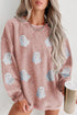 Glitter Ghost Graphic Ribbed Corduroy Texture Sweatshirt