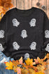 Glitter Ghost Graphic Ribbed Corduroy Texture Sweatshirt