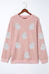 Glitter Ghost Graphic Ribbed Corduroy Texture Sweatshirt