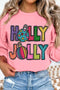 Glitter Graphic Text Crew Neck Pullover Sweatshirt