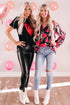 Glitter Heart Graphic Print Short Sleeve Tee