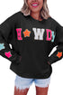 Glitter Howdy Patch Graphic Casual Sweatshirt