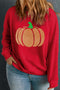 Glitter Pumpkin Pattern Graphic Pullover Sweatshirt