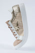 Glitter Star Patchwork Faux Leather Lace Up Sneakers