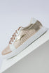 Glitter Star Patchwork Faux Leather Lace Up Sneakers