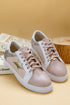 Glitter Star Patchwork Faux Leather Lace Up Sneakers