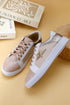 Glitter Star Patchwork Faux Leather Lace Up Sneakers