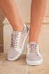 Glitter Star Patchwork Faux Leather Lace Up Sneakers