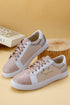 Glitter Star Patchwork Faux Leather Lace Up Sneakers