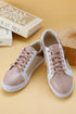 Glitter Star Patchwork Faux Leather Lace Up Sneakers