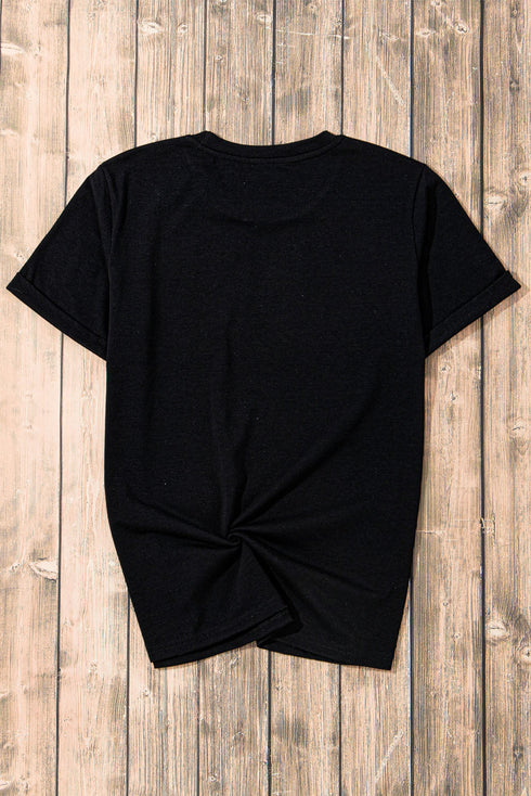 Glitter Trim Chenille USA Graphic Short Sleeve Tee