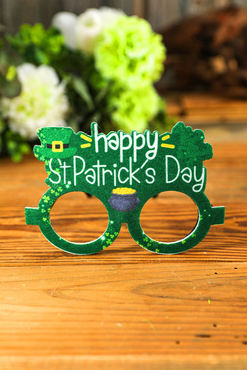 Glittery Four Leaf Clover Felt Novelty Glasses Frame