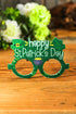 Glittery Four Leaf Clover Felt Novelty Glasses Frame