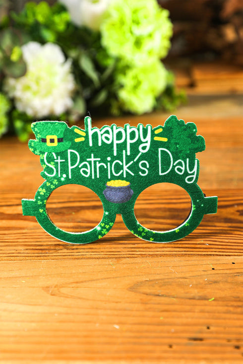 Glittery Four Leaf Clover Felt Novelty Glasses Frame
