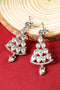 Glitzy Rhinestone Studded Tree Motif Drop Earrings