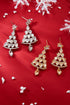 Glitzy Rhinestone Studded Tree Motif Drop Earrings