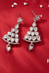 Glitzy Rhinestone Studded Tree Motif Drop Earrings