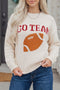 Go Team Football Drop Shoulder Letter Print Knit Sweater
