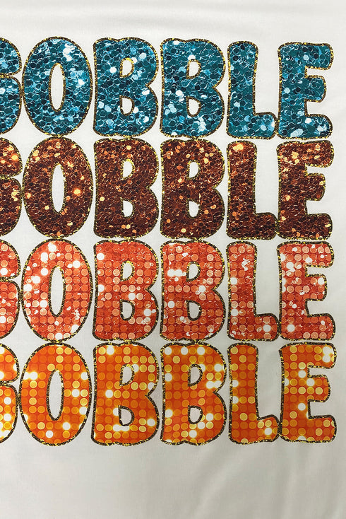 Gobble Text Graphic Crewneck Short Sleeve Tee