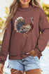 Gobble Turkey Graphic High Neck Americana Inspired Sweatshirt