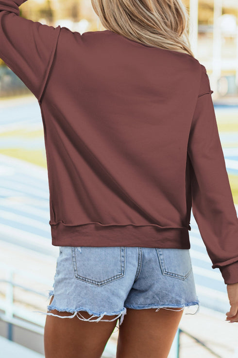 Gobble Turkey Graphic High Neck Americana Inspired Sweatshirt