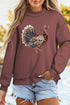 Gobble Turkey Graphic High Neck Americana Inspired Sweatshirt