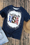 God Bless The USA Leopard Print Graphic Tee