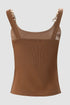 Gold Chain Straps Rib Knit Tank Top