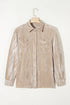 Golden Fleece Loose Fit Chest Pockets Buttoned Velvet Shirt