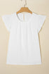 Graceful Flutter Sleeve Textured Blouse Top