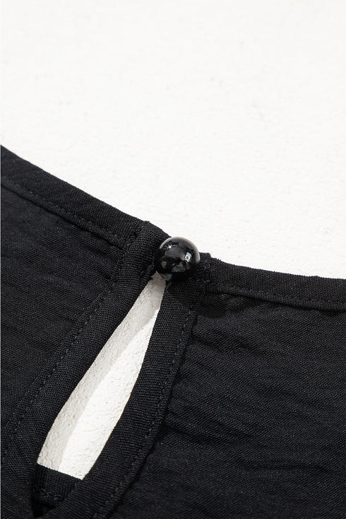 Graceful Flutter Sleeve Textured Blouse Top