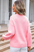 Graphic Bow Drop Shoulder Relaxed Fit Crewneck Sweater