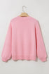Graphic Bow Drop Shoulder Relaxed Fit Crewneck Sweater