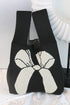 Graphic Bow Pattern Knitted Double Handle Tote Bag