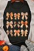 Graphic Bow Print Long Sleeve Pullover Sweatshirt