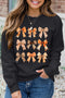 Graphic Bow Print Long Sleeve Pullover Sweatshirt