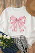 Graphic Bow Print Oversized Crewneck Pullover Sweatshirt