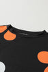 Graphic Bow Print Puff Sleeve Casual Top