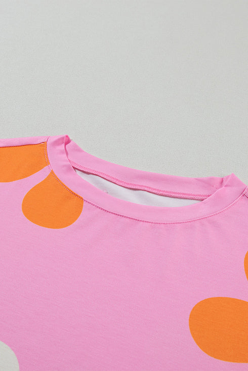 Graphic Bow Print Puff Sleeve Casual Top