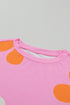 Graphic Bow Print Puff Sleeve Casual Top