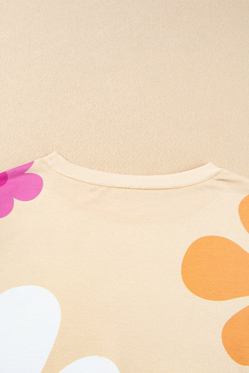 Graphic Bow Print Puff Sleeve Casual Top