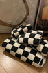 Graphic Checkerboard Pattern Superfine Fiber Plush Bath Towel Set
