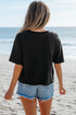 Graphic Checkerboard Peace Sign Print Round Neck Oversized Tee